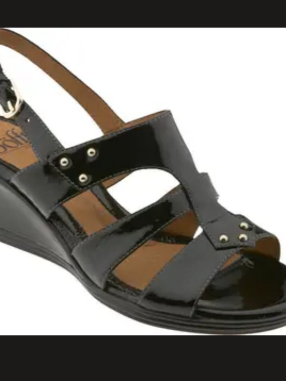 Sofft Lia Black Patent Sandals Size 8